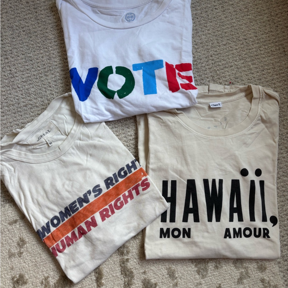 3 Pack Tees - ClareV, The Great, Tory Burch